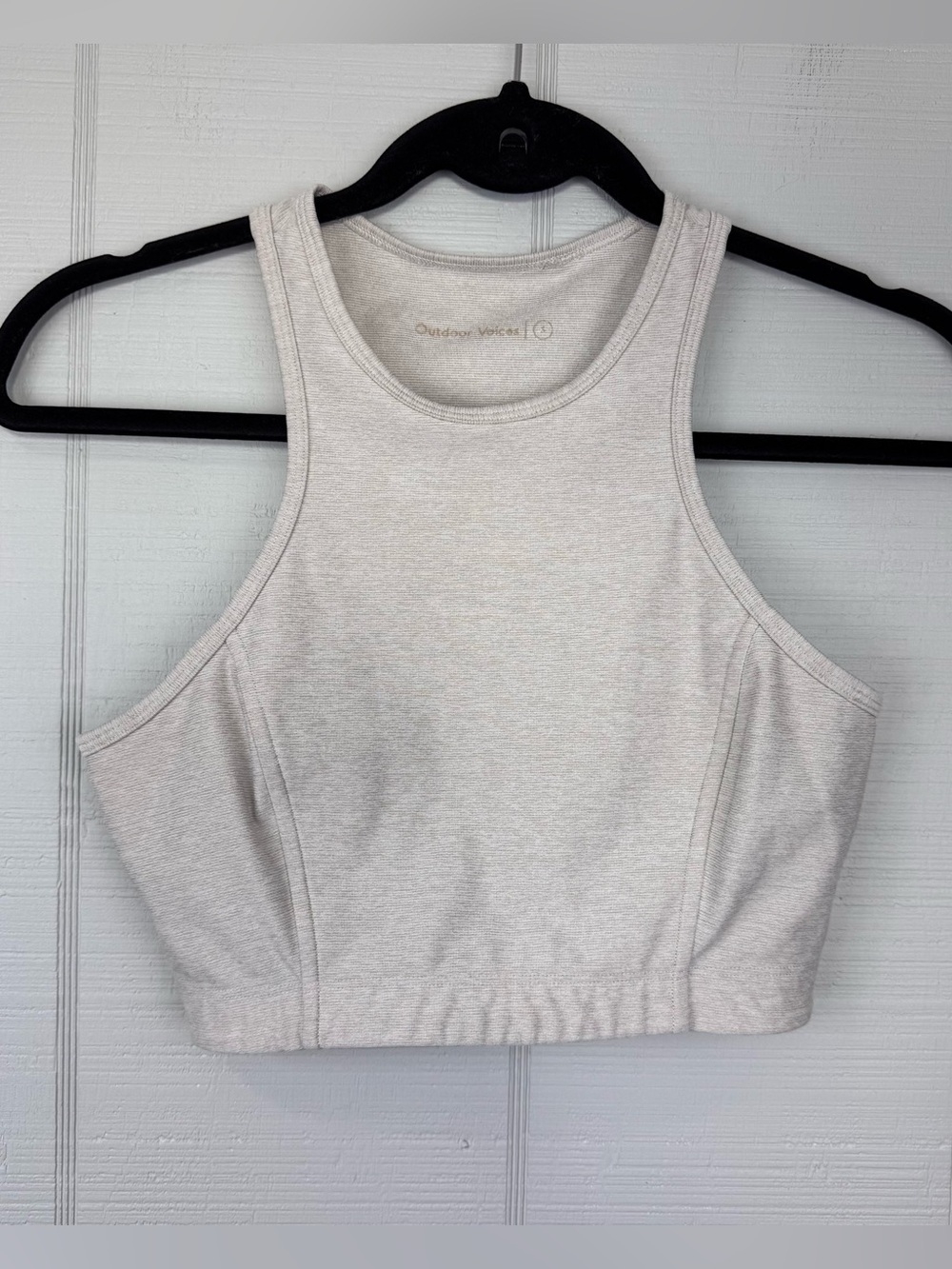 Outdoor Voices Gray Sports Bra Top Racerback Pullover Gym Workout Fitness Sports